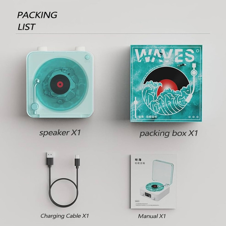 اسپیکر بلوتوثی قابل حمل طرح گرامافونی مدل waves